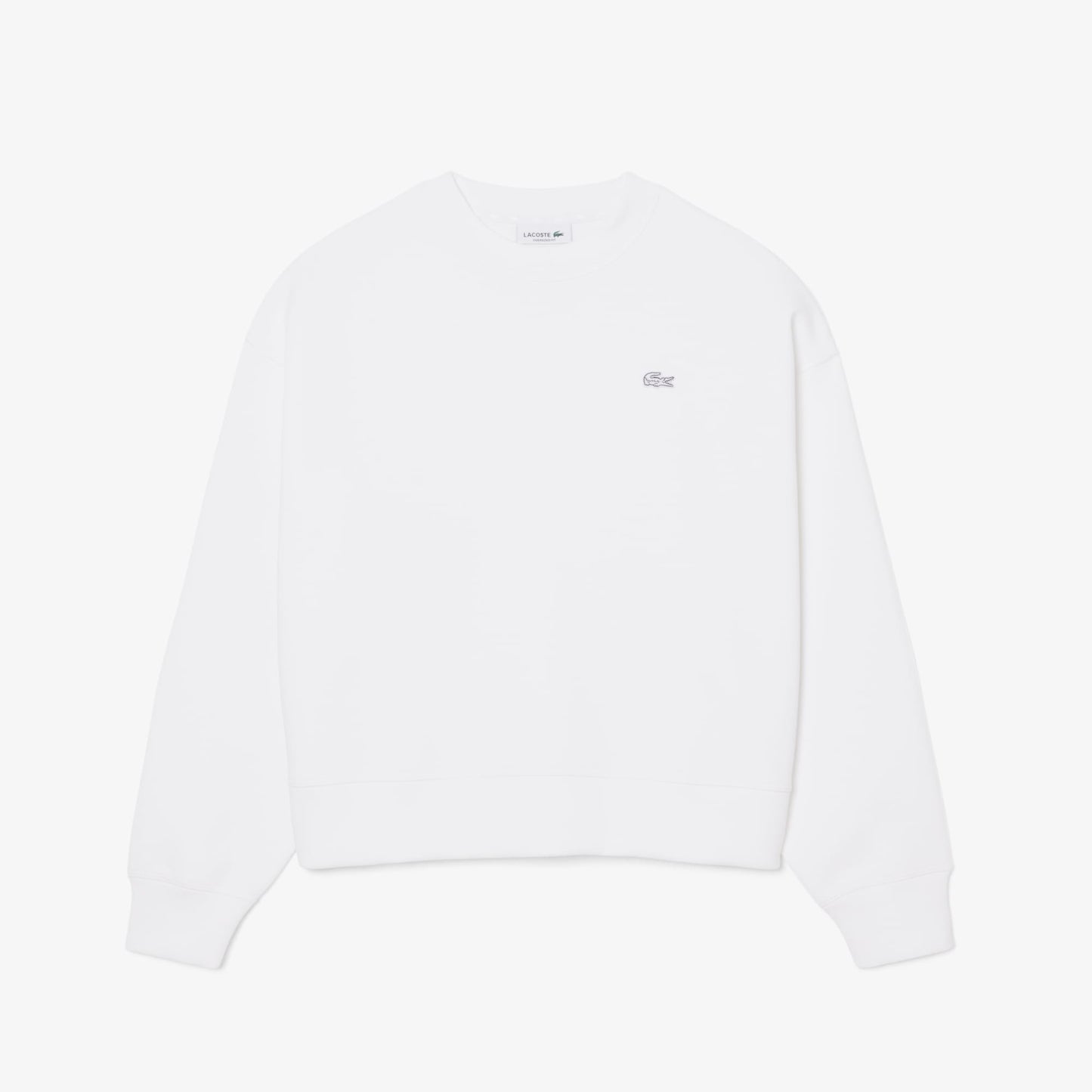 Lacoste Kadın Oversize Fit Bisiklet Yaka Beyaz Sweatshirt