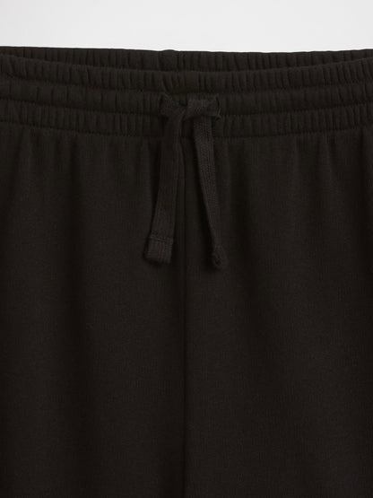 Siyah Relaxed Pull-on Fransız Havlu Kumaş Şort