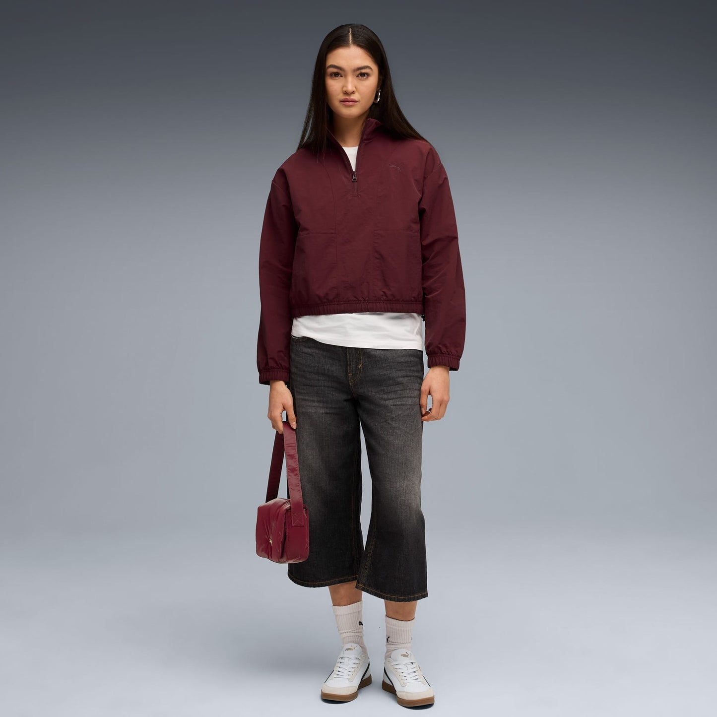 Puma Her Relaxed Kadın Bordo Sweatshirt
