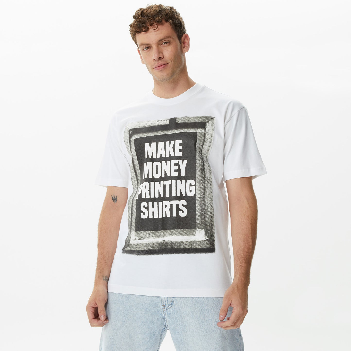 Market Printing Money Erkek Krem T-shirt
