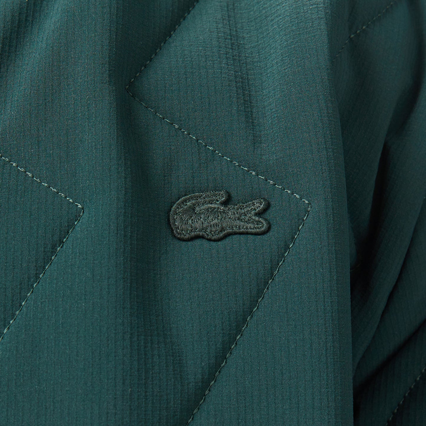 Lacoste Erkek Dik Yaka Kapitone Koyu Yeşil Mont
