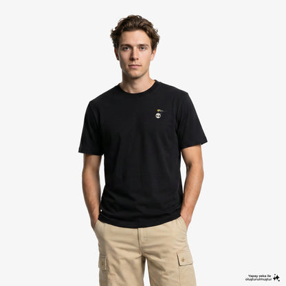 Timberland Slogan Erkek Siyah T-shirt