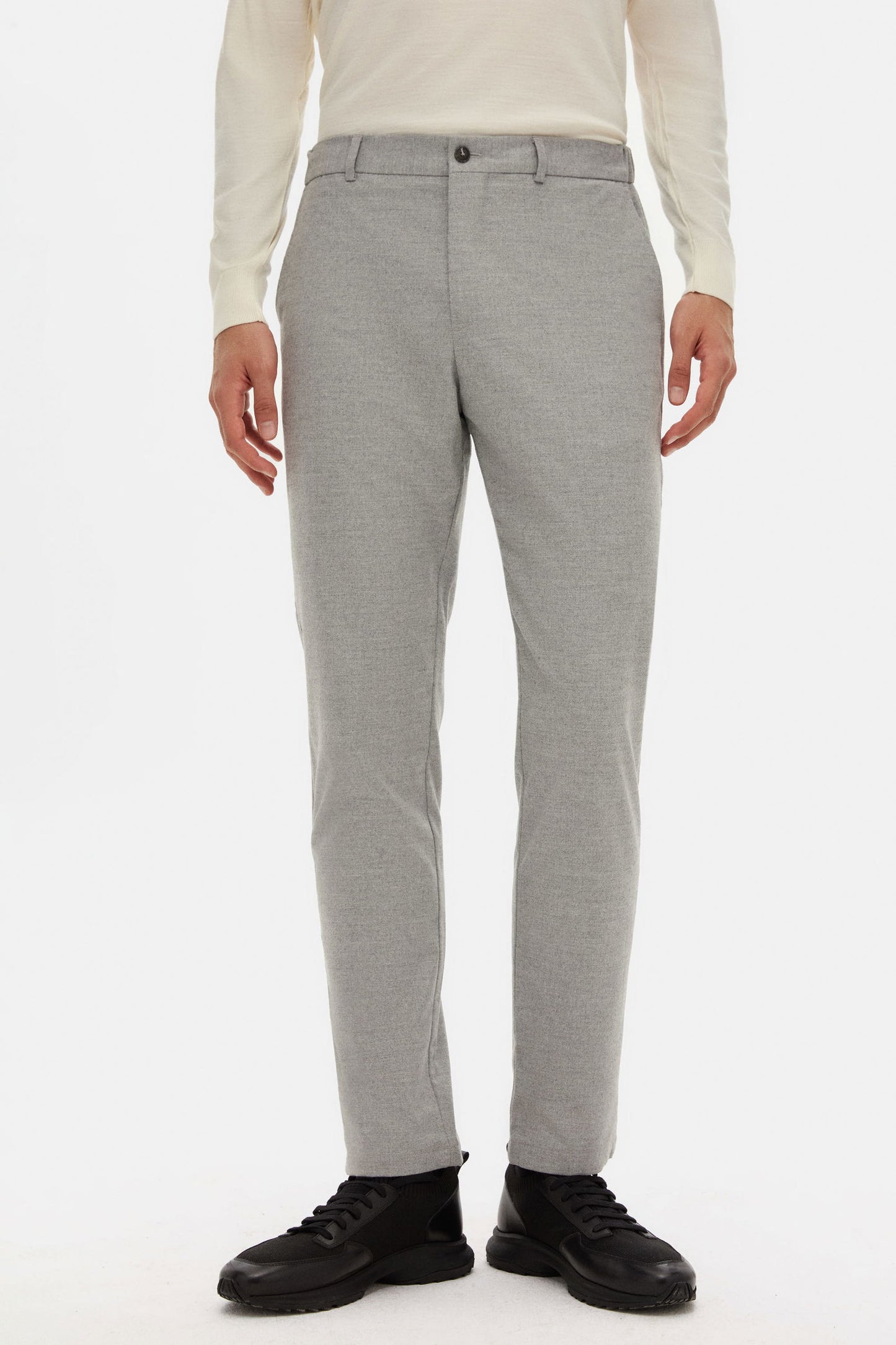 Tween Relaxed Fit Gri Düz Kumaş Pantolon