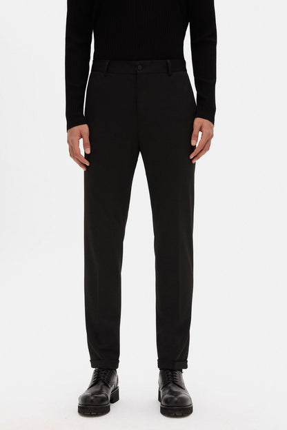 Tween Relaxed Fit Siyah Düz Jogger Pantolon