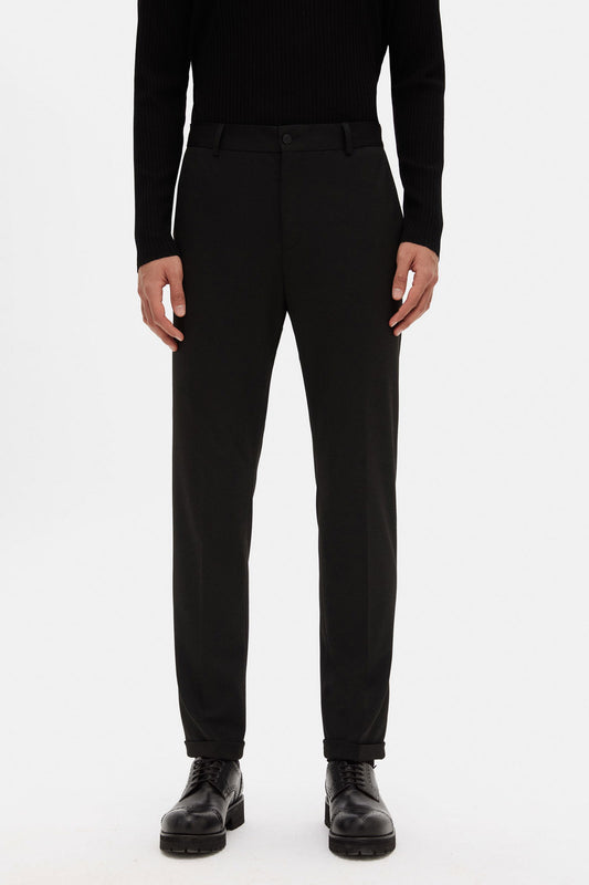 Tween Relaxed Fit Siyah Düz Jogger Pantolon