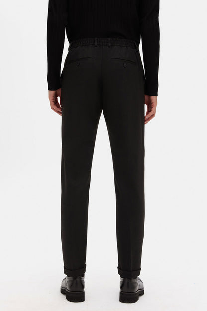 Tween Relaxed Fit Siyah Düz Jogger Pantolon