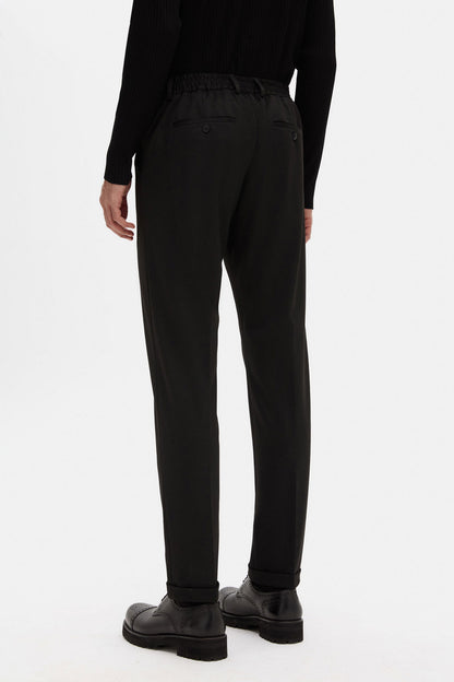Tween Relaxed Fit Siyah Düz Jogger Pantolon