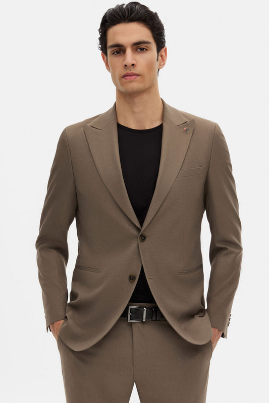 Tween Slim Fit Vizon Armürlü Takim Elbise