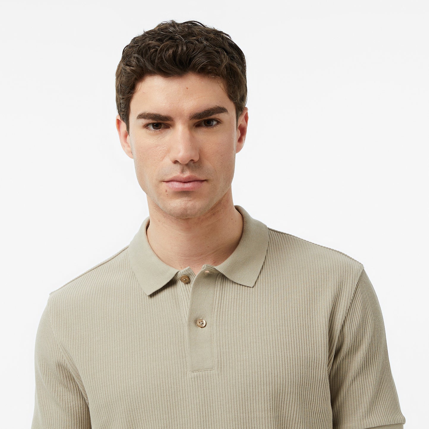 Nautica Erkek Bej Slim Fit Polo Yaka T-shirt