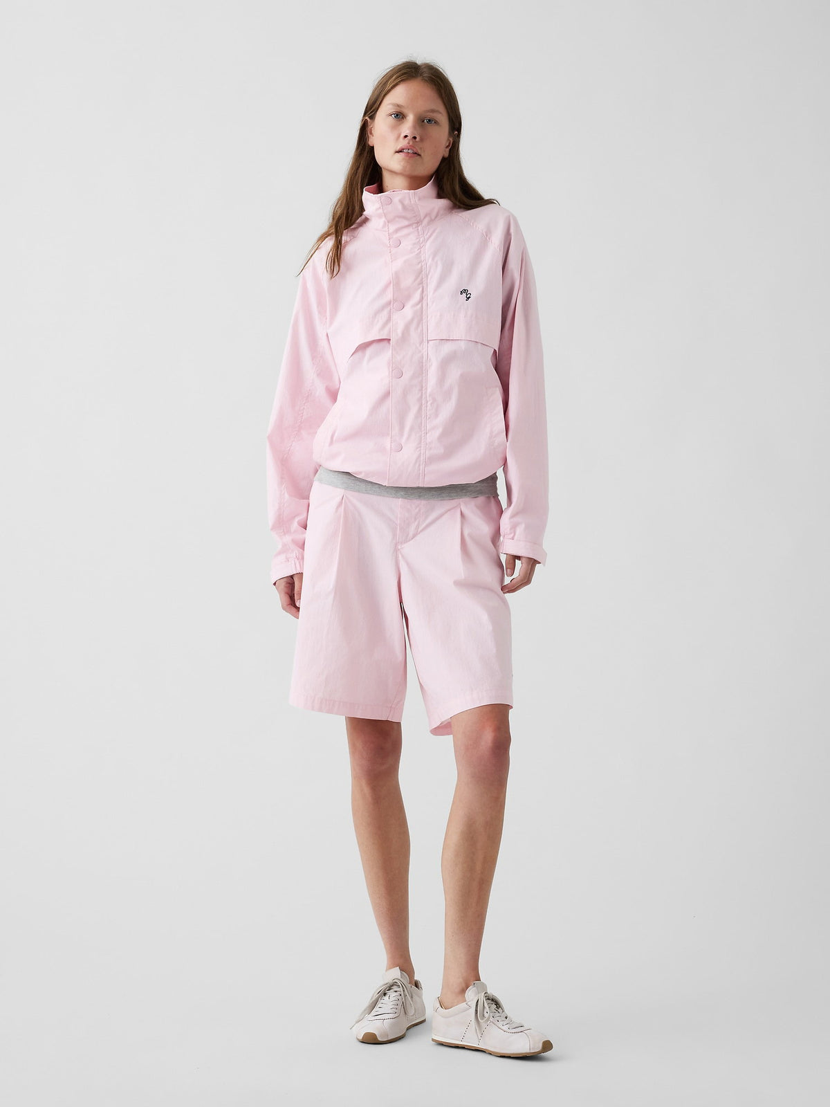Açık Pembe Gap × Malbon Textured Poplin Baggy Şort
