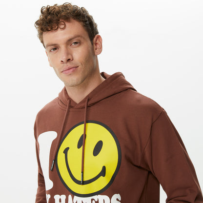 Market Smiley Haters Erkek Kahverengi Hoodie