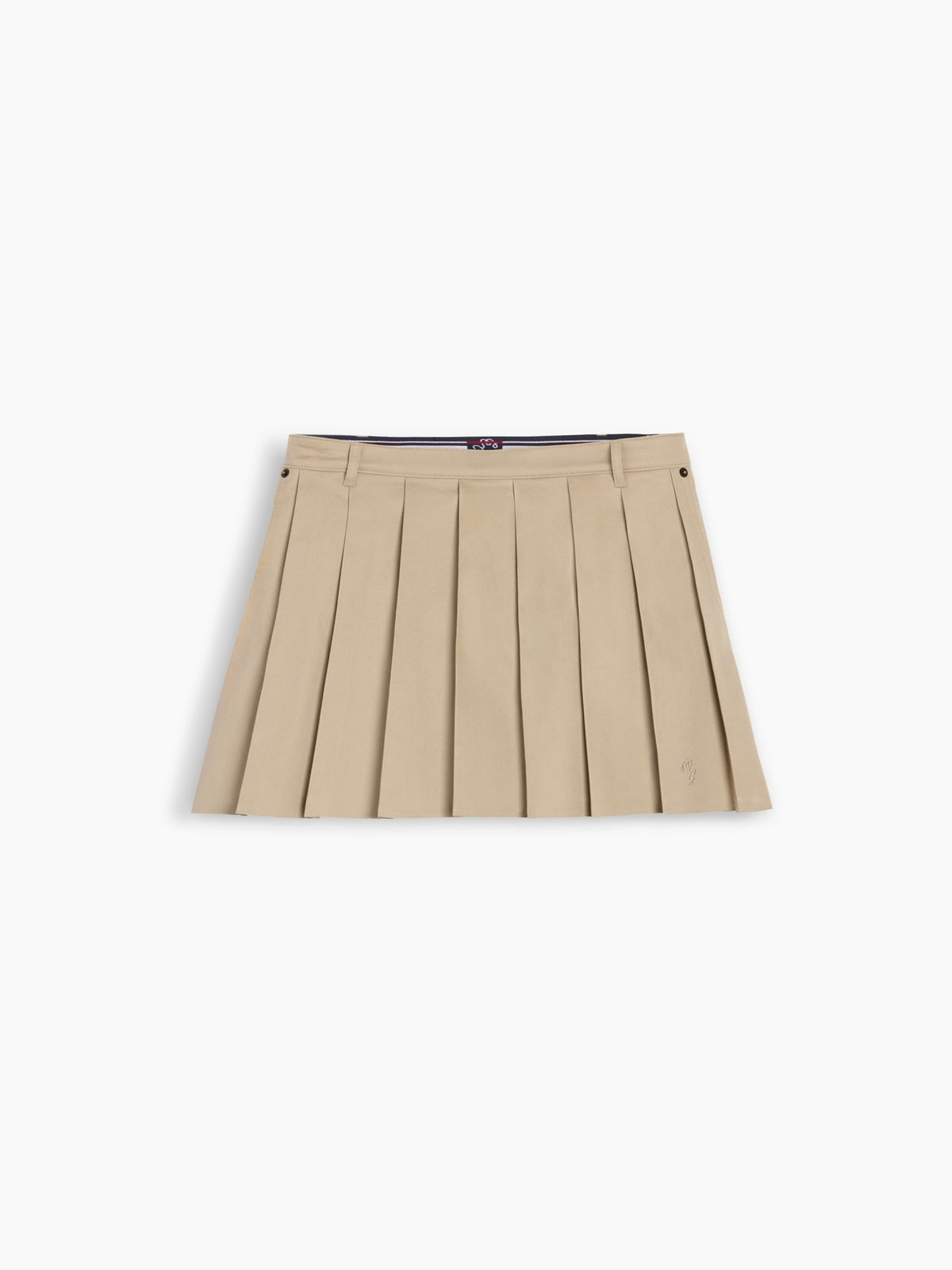 Bej Gap × Malbon Pileli Twill Mini Şort Etek