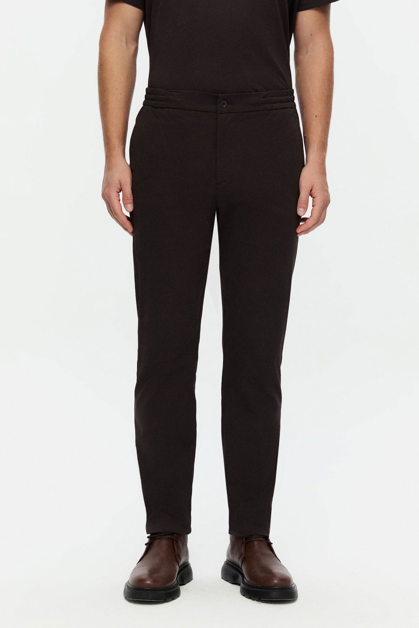 Damat Comfort Fit Kahverengi Düz Jogger Pantolon