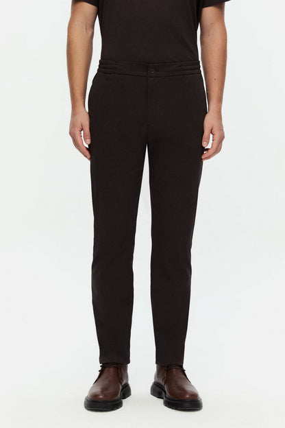 Damat Comfort Fit Kahverengi Düz Jogger Pantolon