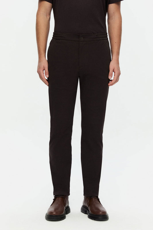 Damat Comfort Fit Kahverengi Düz Jogger Pantolon