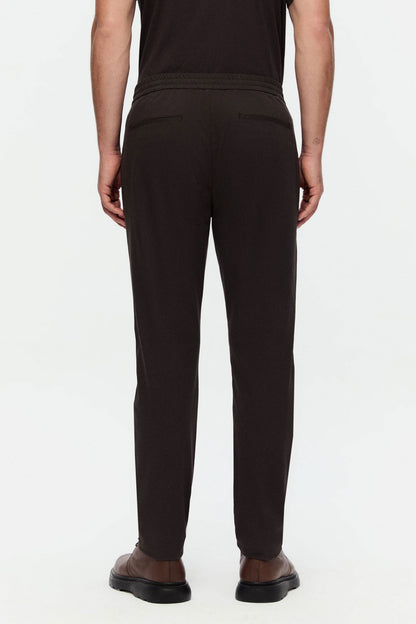 Damat Comfort Fit Kahverengi Düz Jogger Pantolon