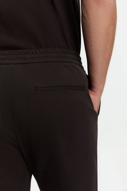 Damat Comfort Fit Kahverengi Düz Jogger Pantolon