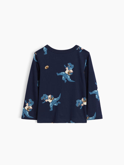 Lacivert Mix & Match Baskılı Cep T-shirt