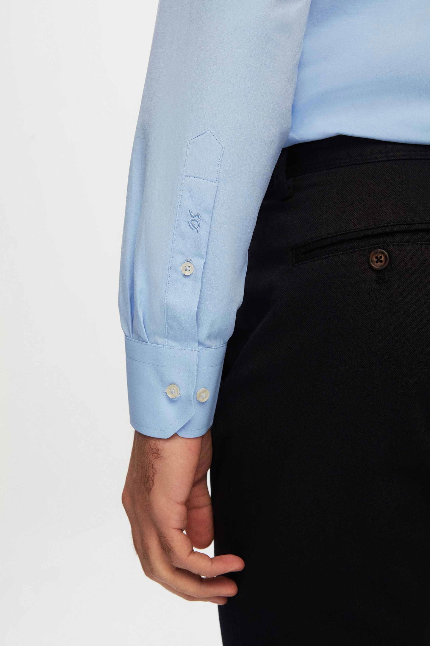 Ds Damat Slim Fit Mavi Düz Gömlek
