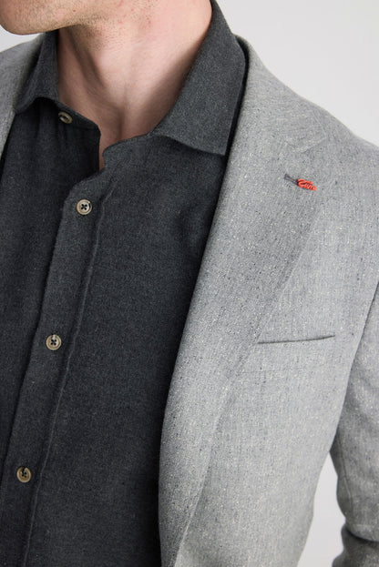Twn Slim Fit Gri Armürlü Kumaş Ceket