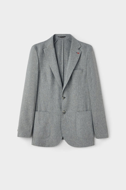 Twn Slim Fit Gri Armürlü Kumaş Ceket