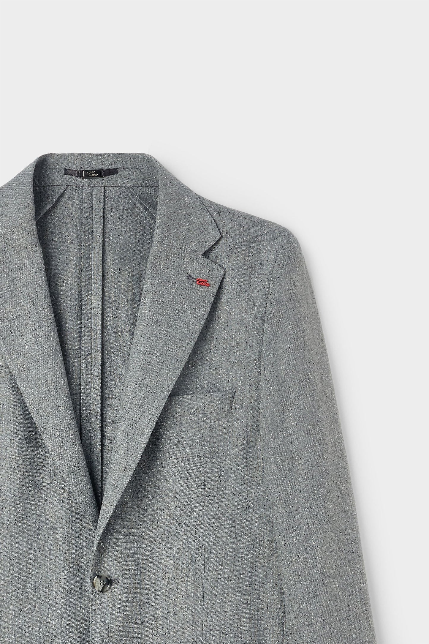 Twn Slim Fit Gri Armürlü Kumaş Ceket