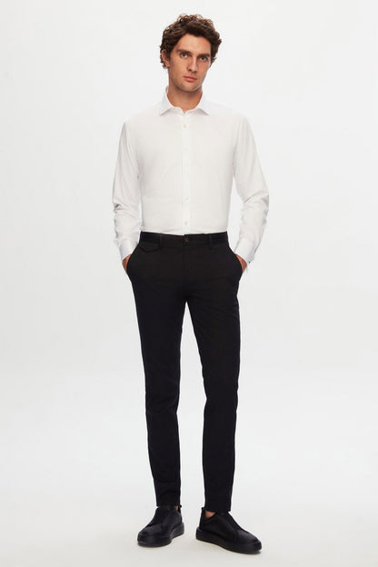 Ds Damat Slim Fit Beyaz Düz Gömlek