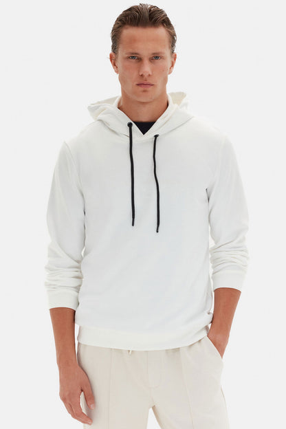 Twn Slim Fit Ekru Düz Sweatshirt