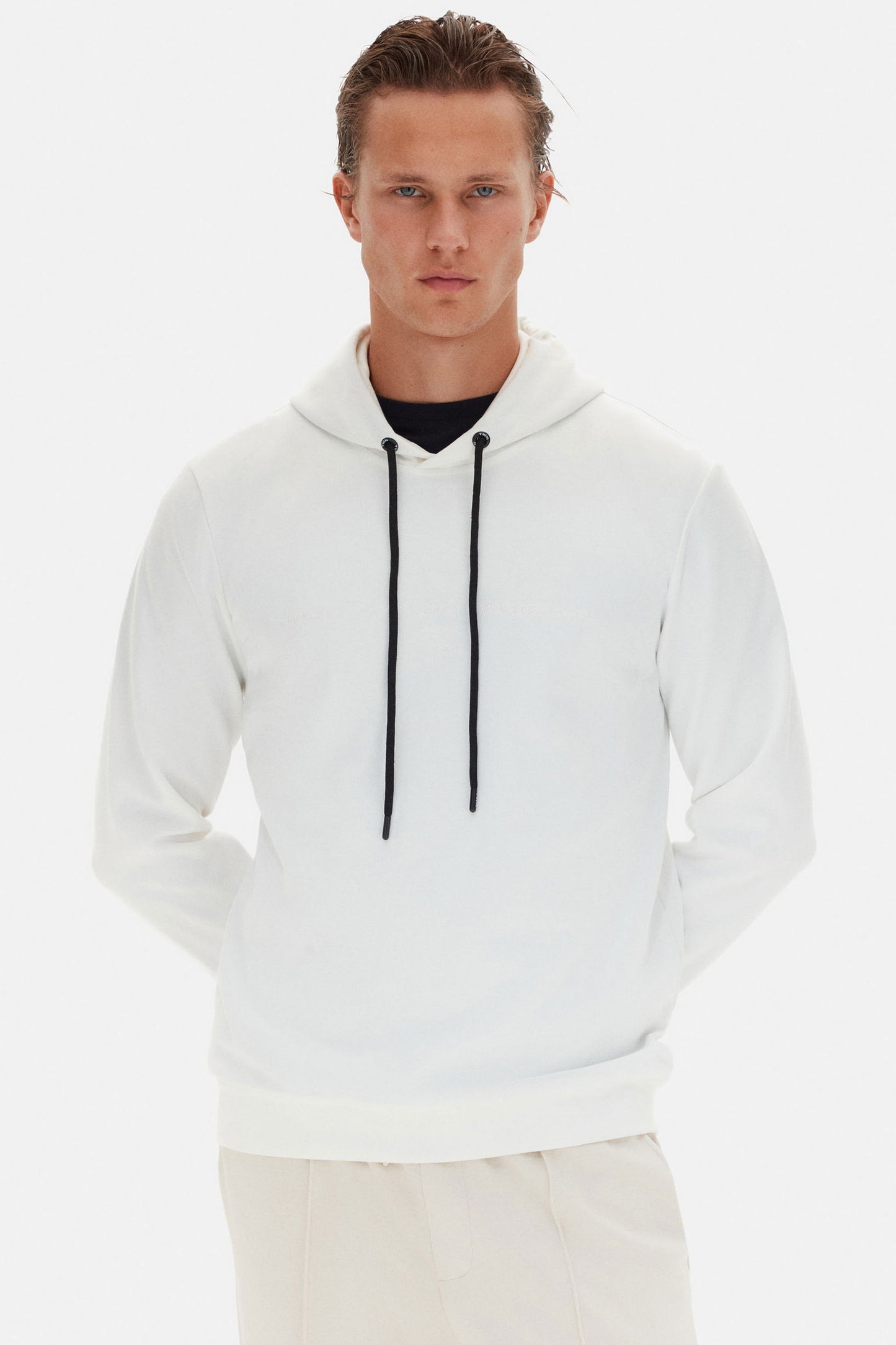 Twn Slim Fit Ekru Düz Sweatshirt