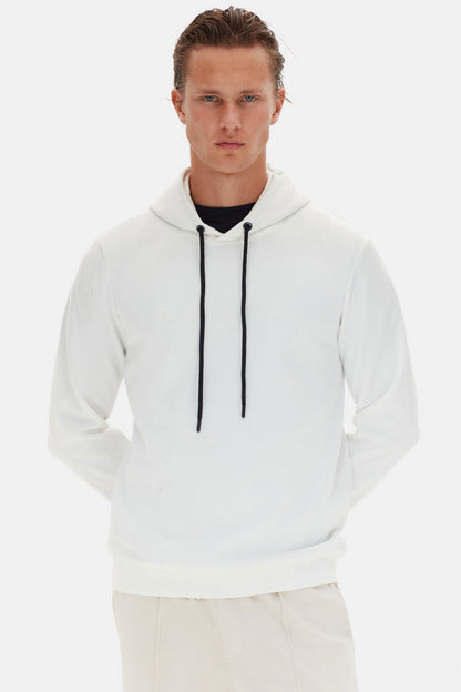 Twn Slim Fit Ekru Düz Sweatshirt