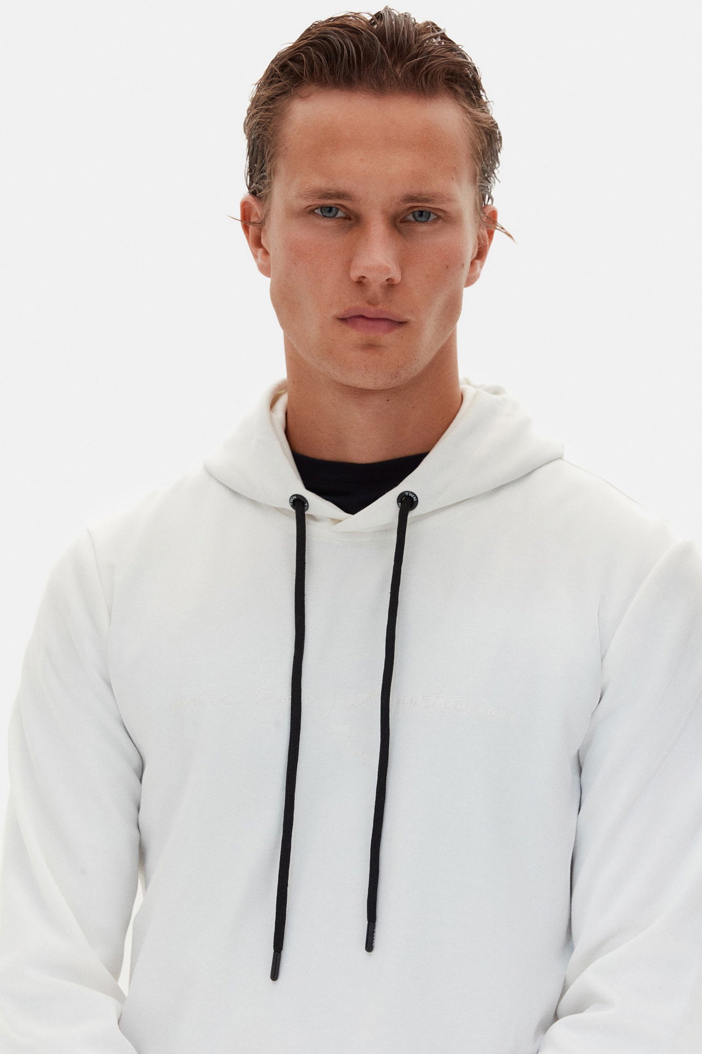 Twn Slim Fit Ekru Düz Sweatshirt
