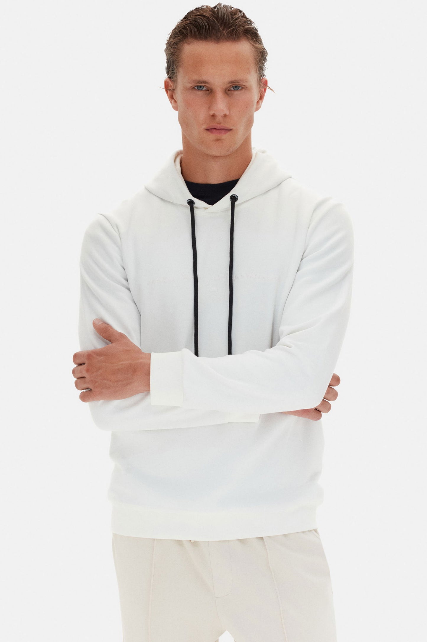 Twn Slim Fit Ekru Düz Sweatshirt