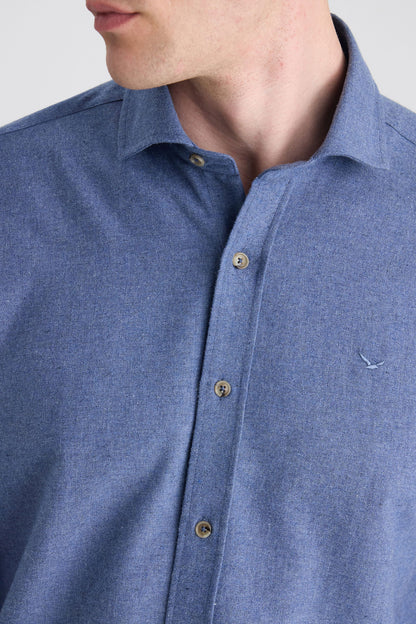 Ds Damat Comfort Indigo Gabardin Gömlek