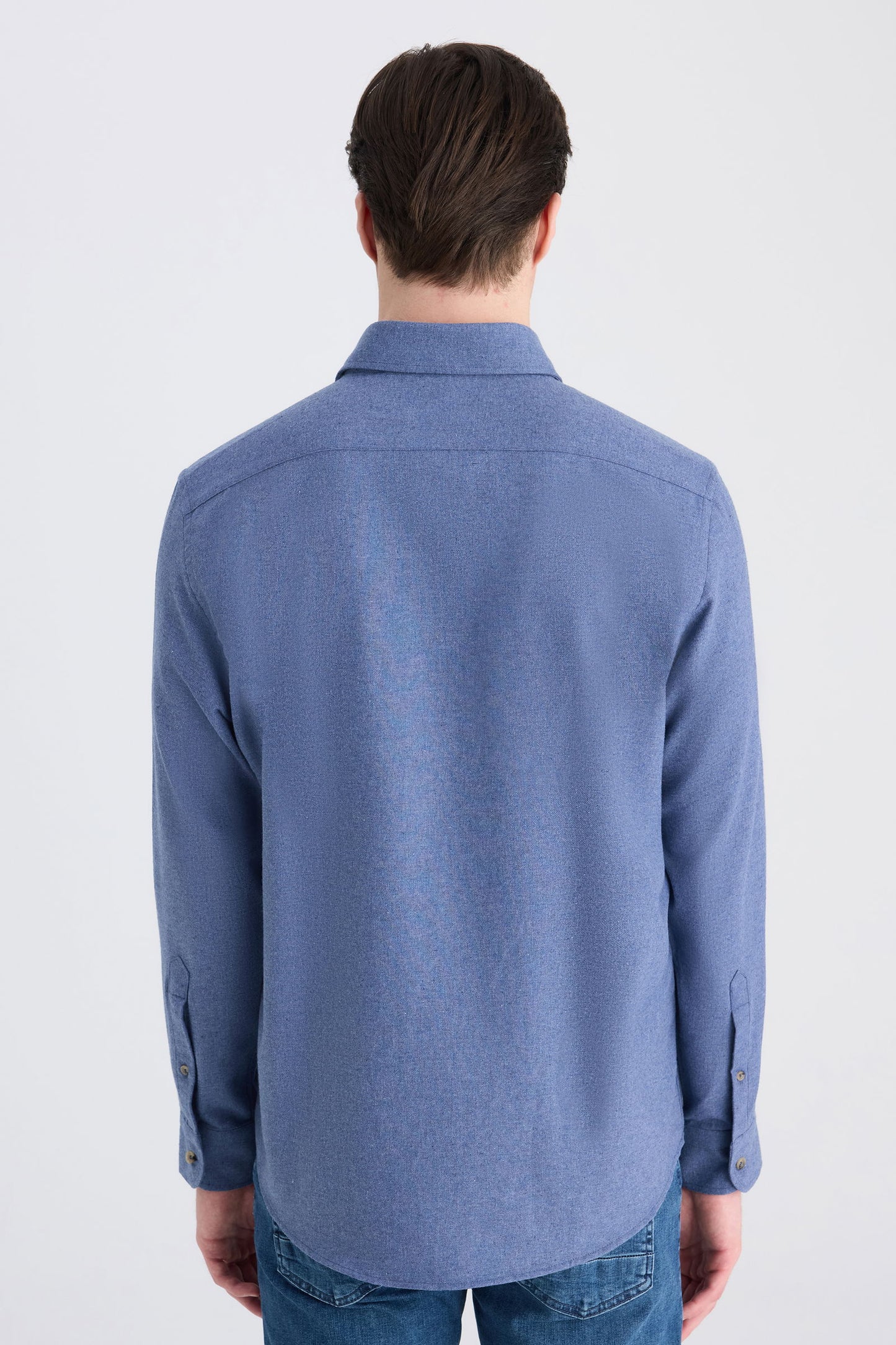 Ds Damat Comfort Indigo Gabardin Gömlek