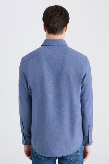 Ds Damat Comfort Indigo Gabardin Gömlek