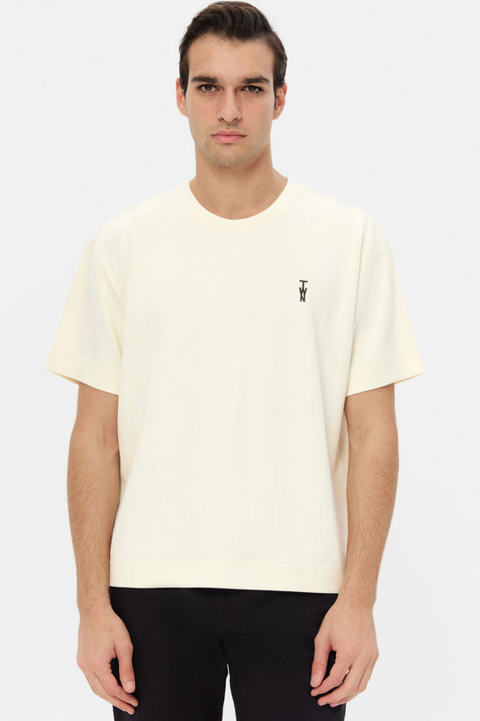 Twn Relaxed Fit Ekru Düz T-shirt
