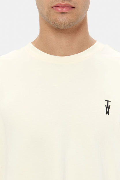 Twn Relaxed Fit Ekru Düz T-shirt