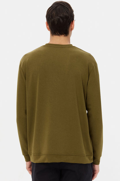 Ds Damat Regular Fit Haki Düz Sweatshirt