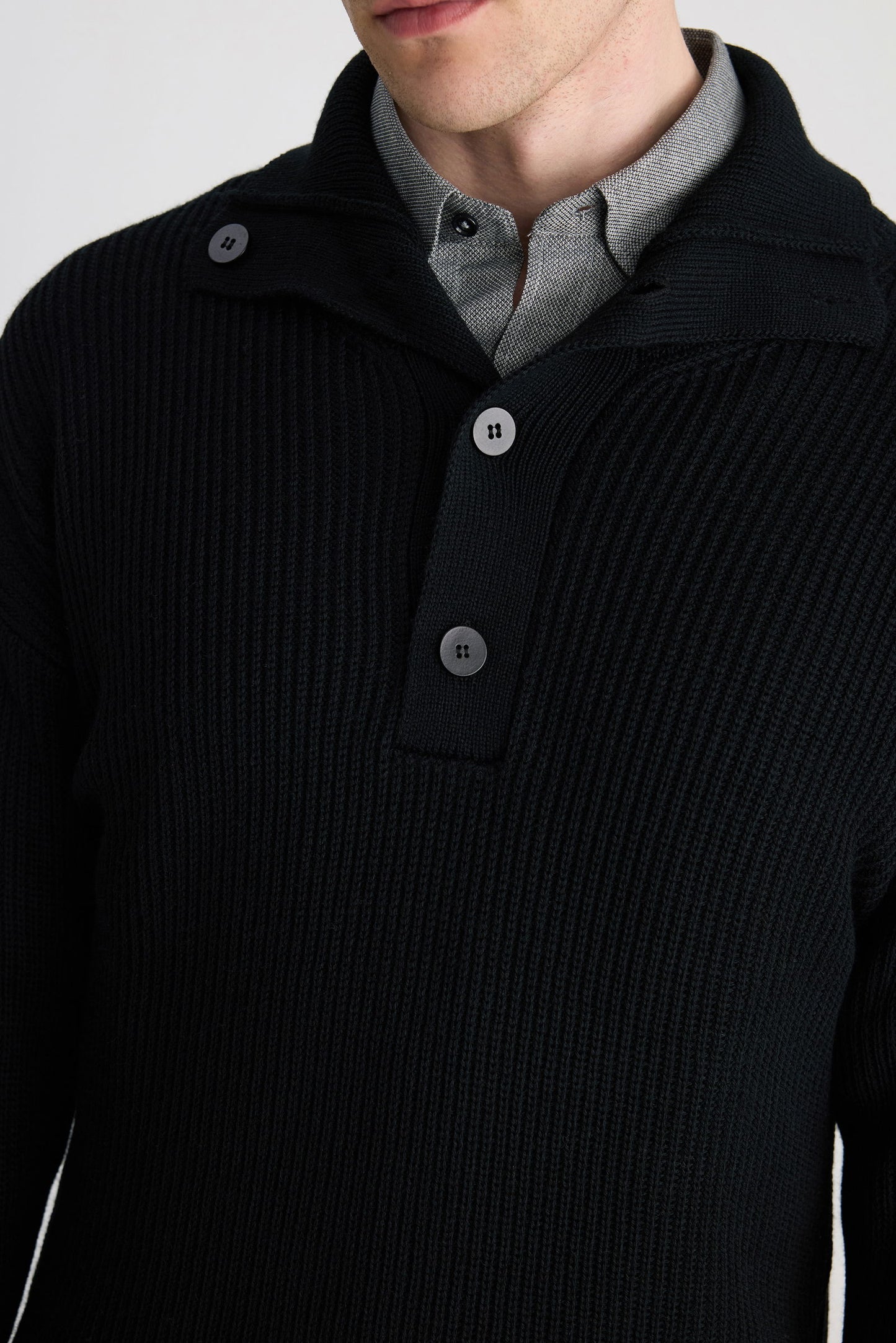 Ds Damat Regular Fit Siyah Selanik Örgü Kazak