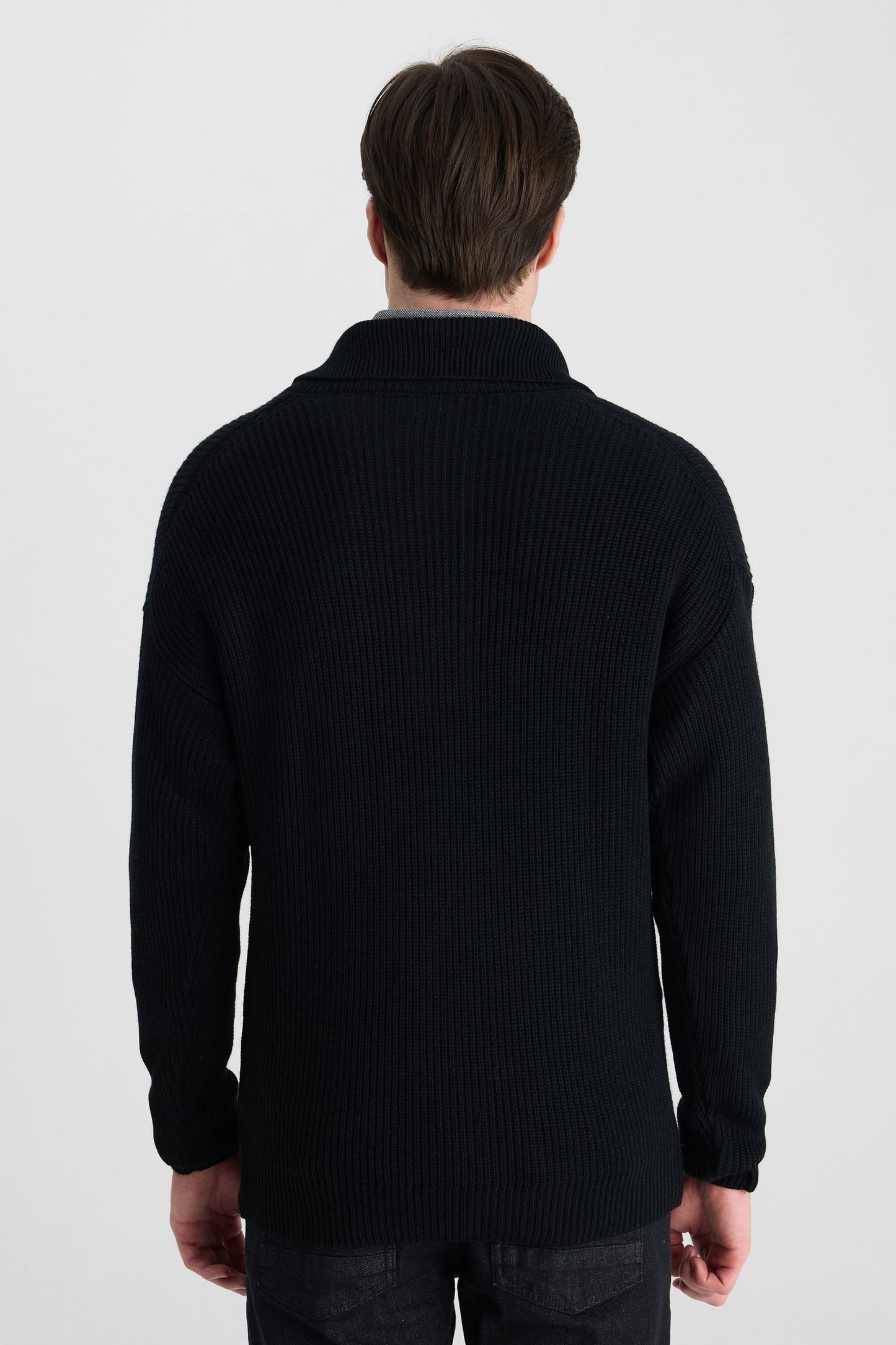 Ds Damat Regular Fit Siyah Selanik Örgü Kazak