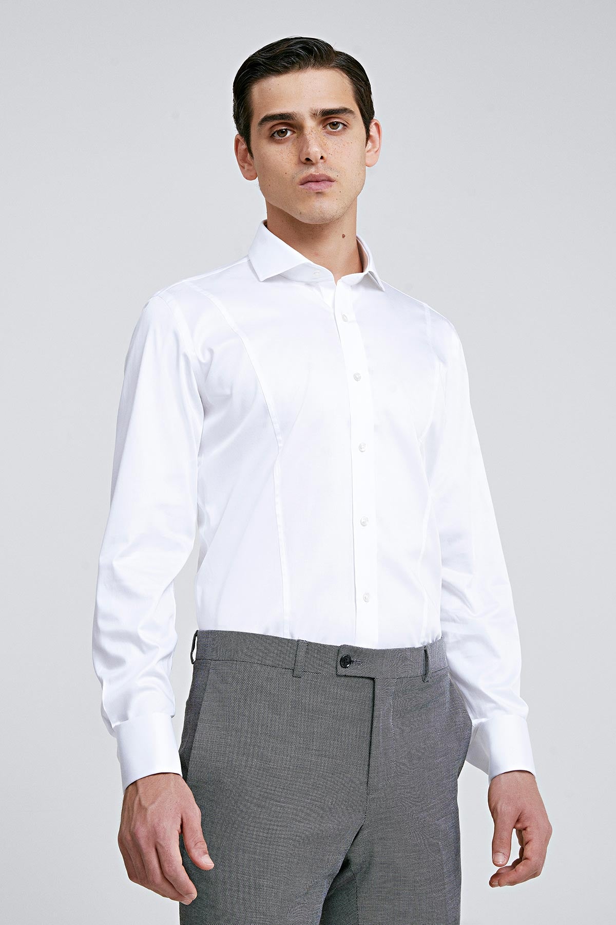 Ds Damat Slim Fit Beyaz Düz Gömlek