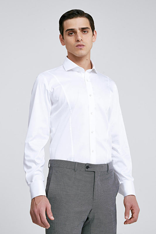 Ds Damat Slim Fit Beyaz Düz Gömlek
