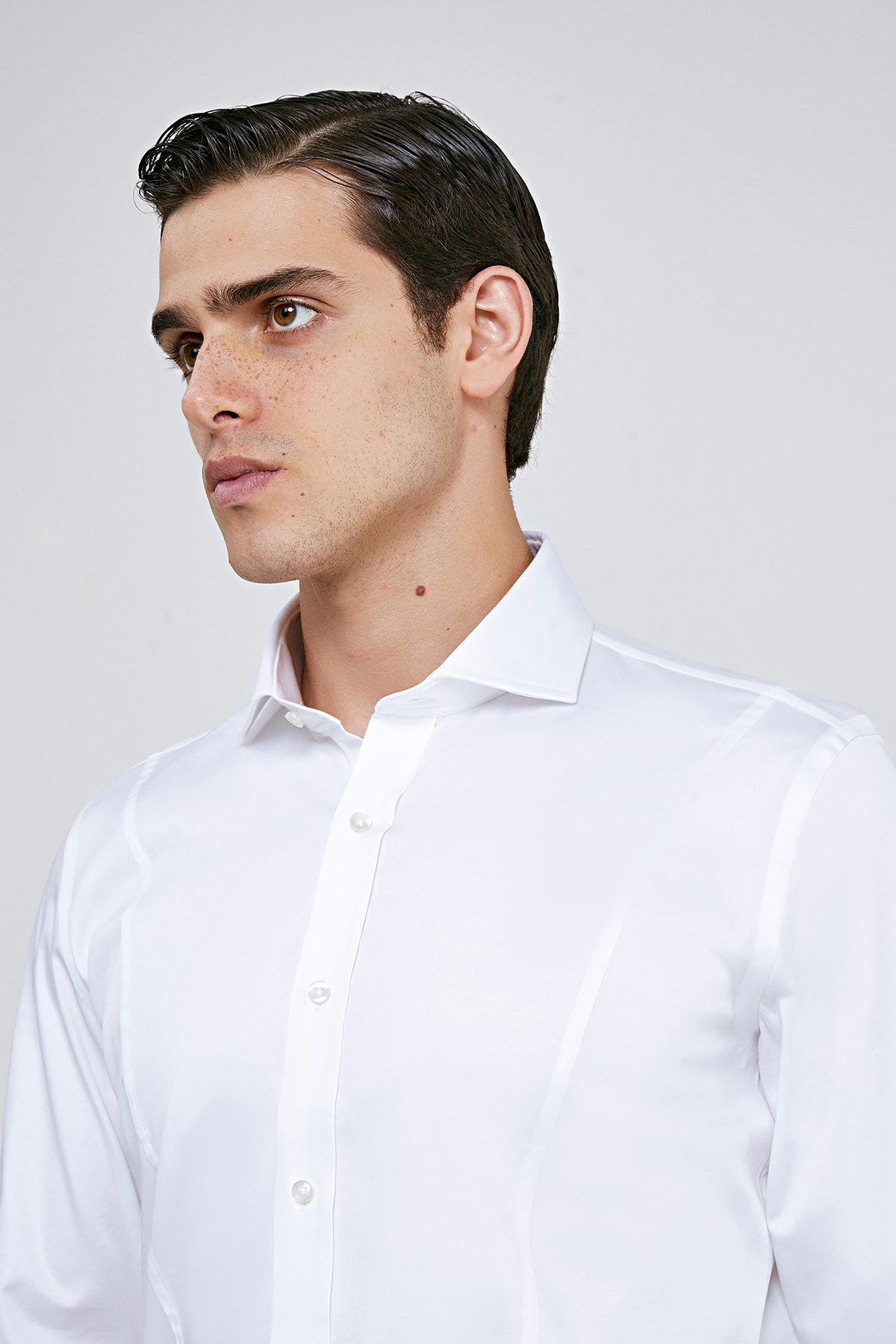 Ds Damat Slim Fit Beyaz Düz Gömlek