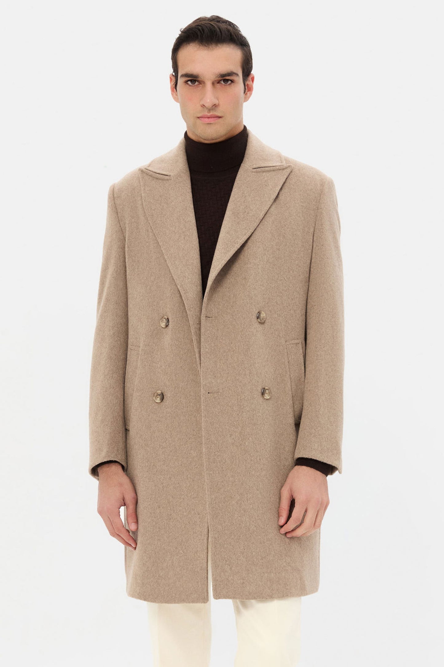 Twn Slim Fit Vizon Düz Palto