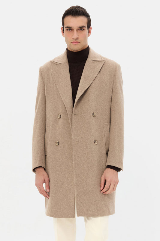 Twn Slim Fit Vizon Düz Palto