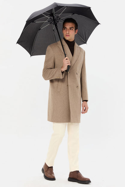 Twn Slim Fit Vizon Düz Palto