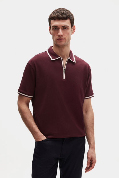 Ds Damat Regular Fit Mürdüm Polo Tişört