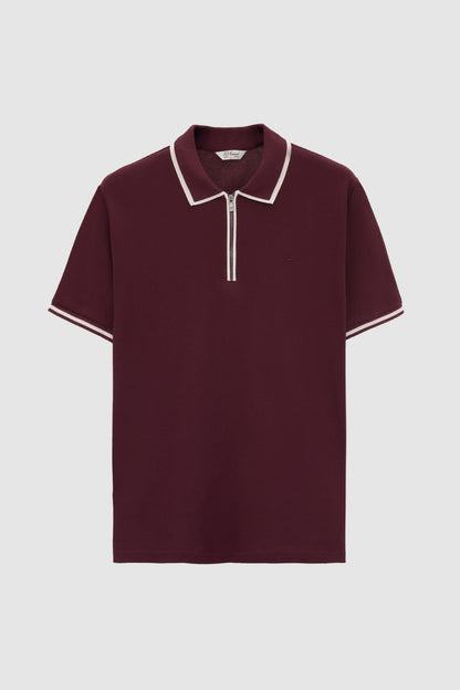 Ds Damat Regular Fit Mürdüm Polo Tişört