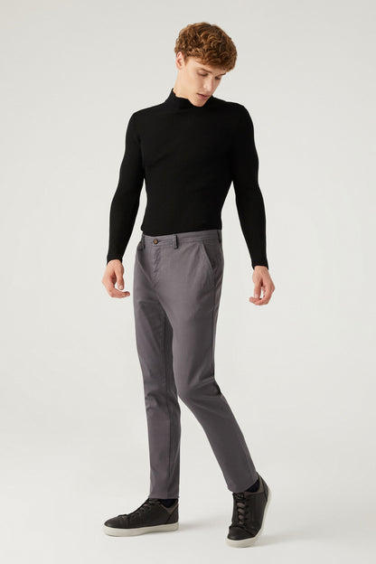 Twn Slim Fit Antrasit Armürlü Chino Pantolon