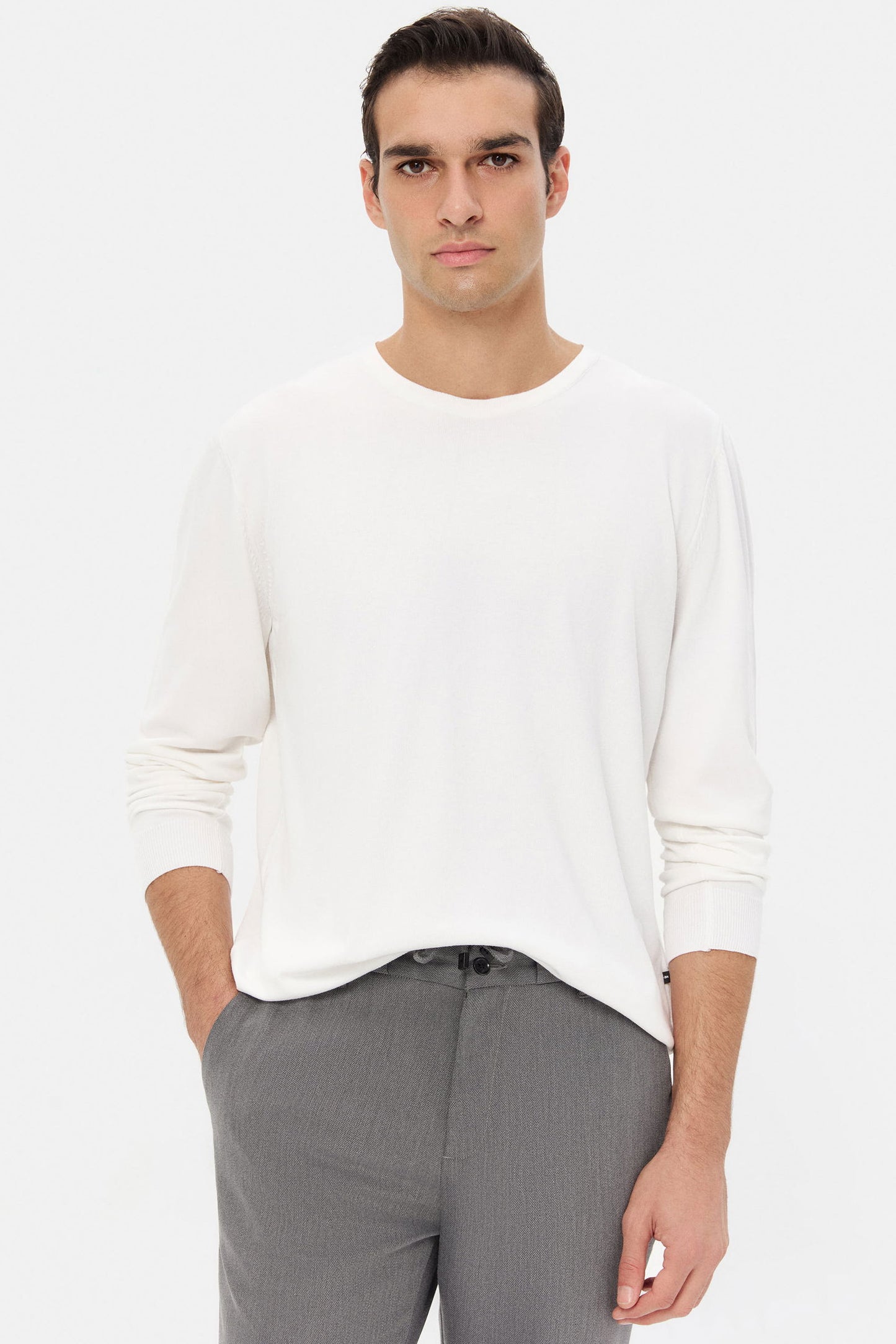 Twn Slim Fit Beyaz Kazak
